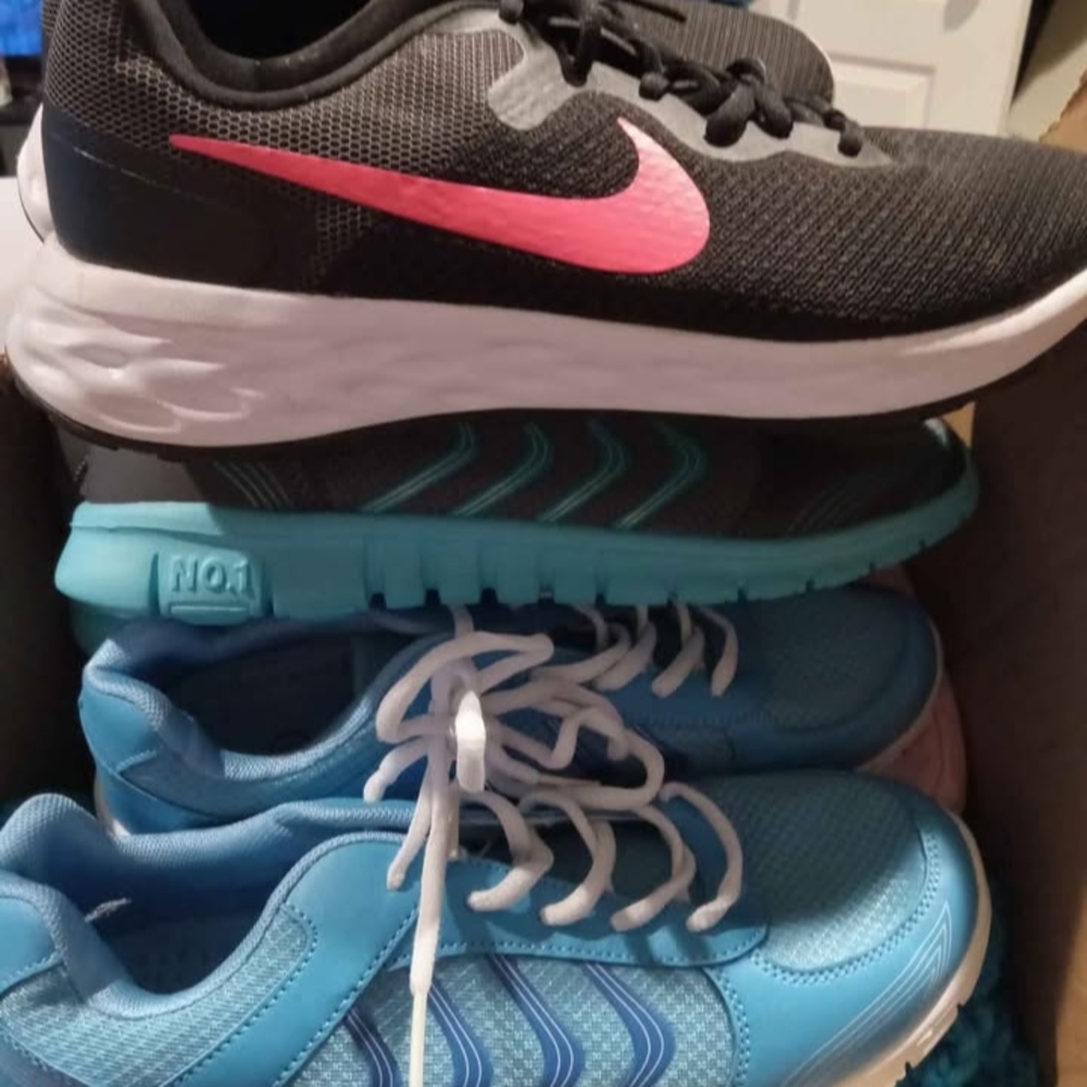 Nike Black and Pink Athletic Sneakers